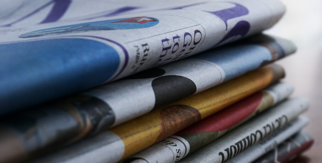 Stack of newspapers